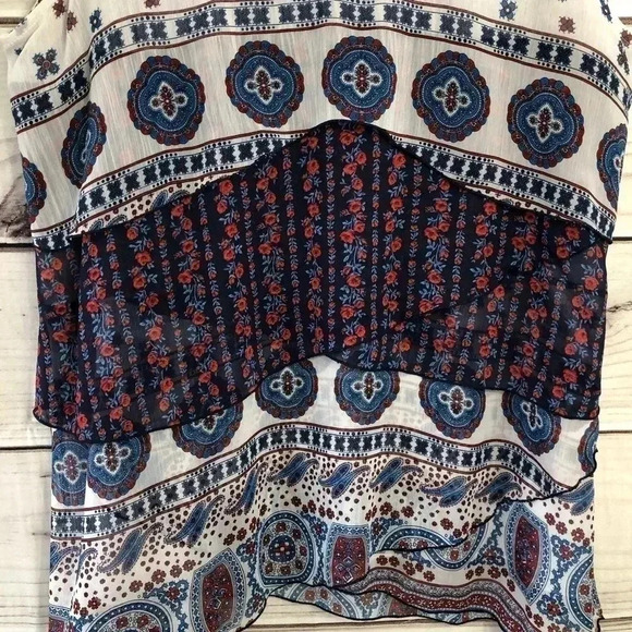 One World Ruffled Layered Sleeveless Lined Top L - Picture 6 of 8